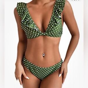 Womens Two Piece Bikini Bathing Suit Low Waist Ruffle Swimsuits